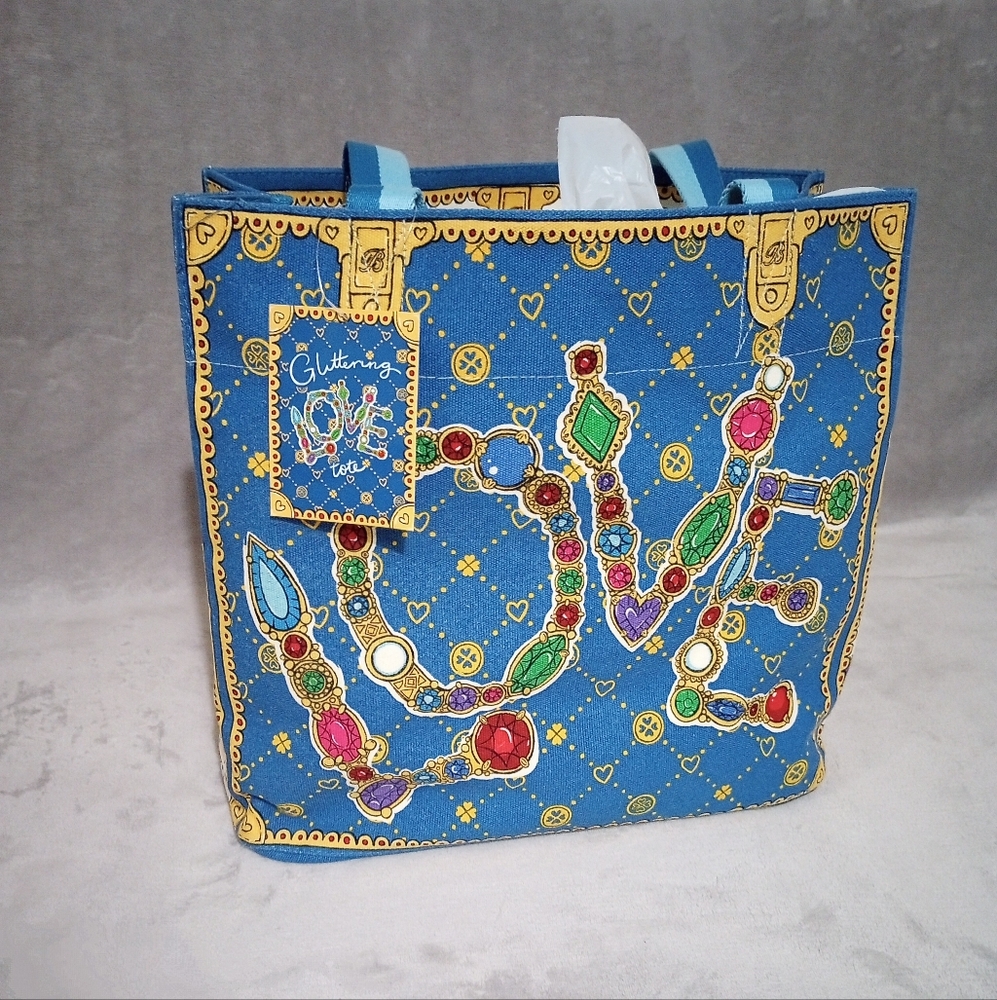 NWT Brighton Glittering Love Canvas Tote Bag Limited Artist Edition